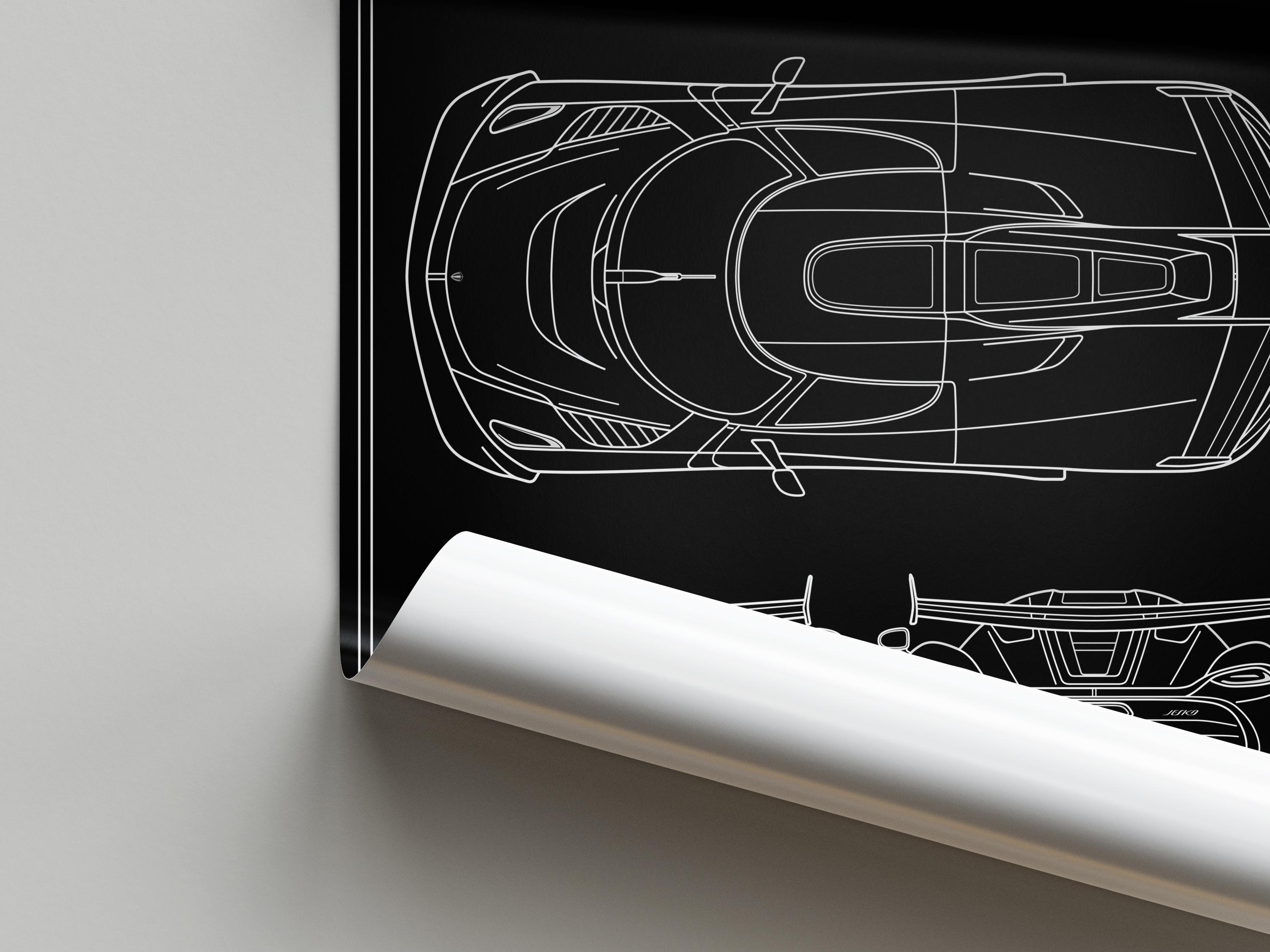 Koenigsegg Jesko Attack Blueprint Poster - Etsy Canada