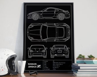 Nissan 240SX S13 Blueprint Poster - Etsy