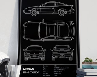 【スニークページ】 Nissan 240SX S13 Blueprint Poster - Etsy