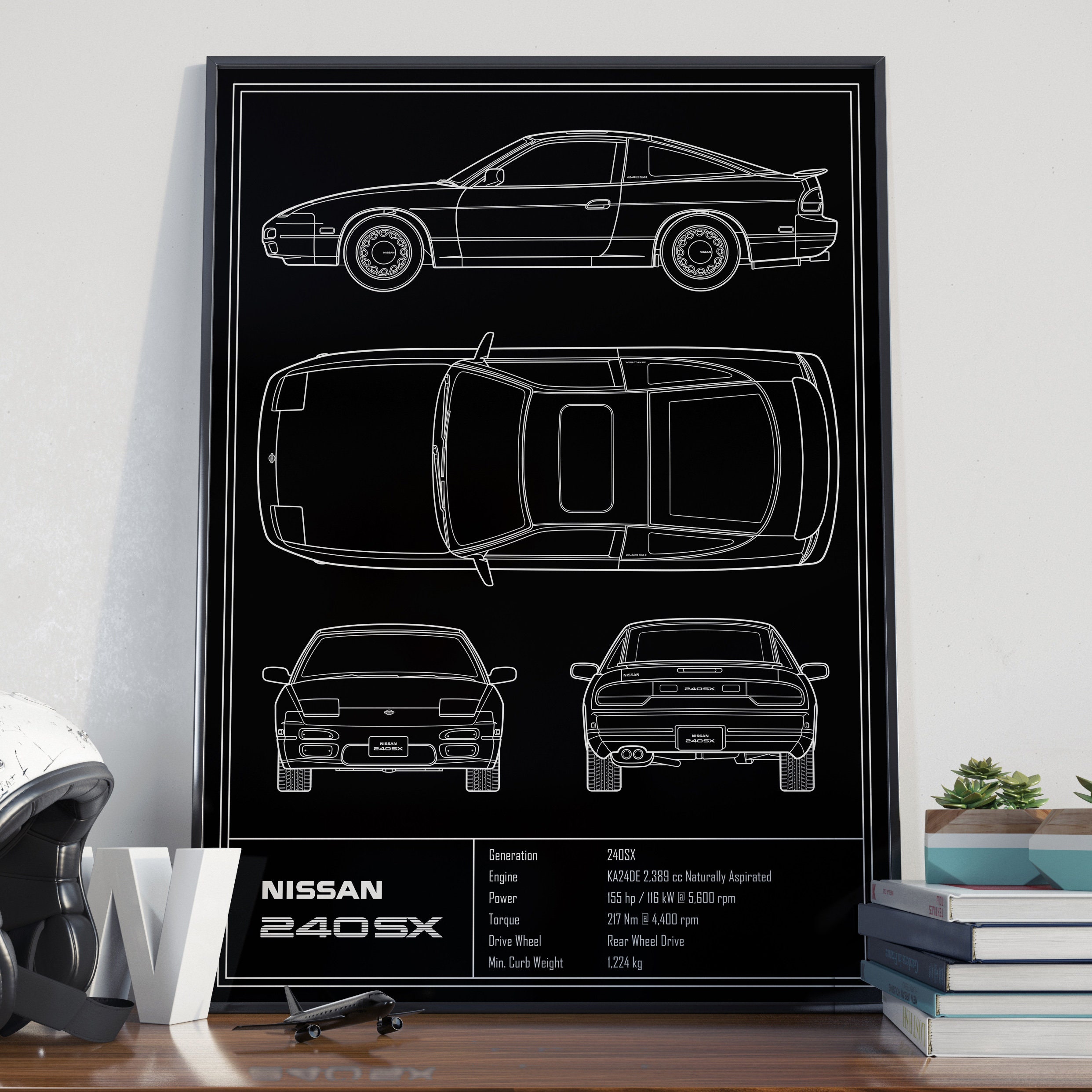 Nissan 240SX S13 Blueprint Poster - Etsy