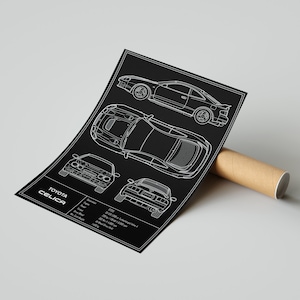 Toyota Celica ST205 GT-FOUR Blueprint Poster image 5