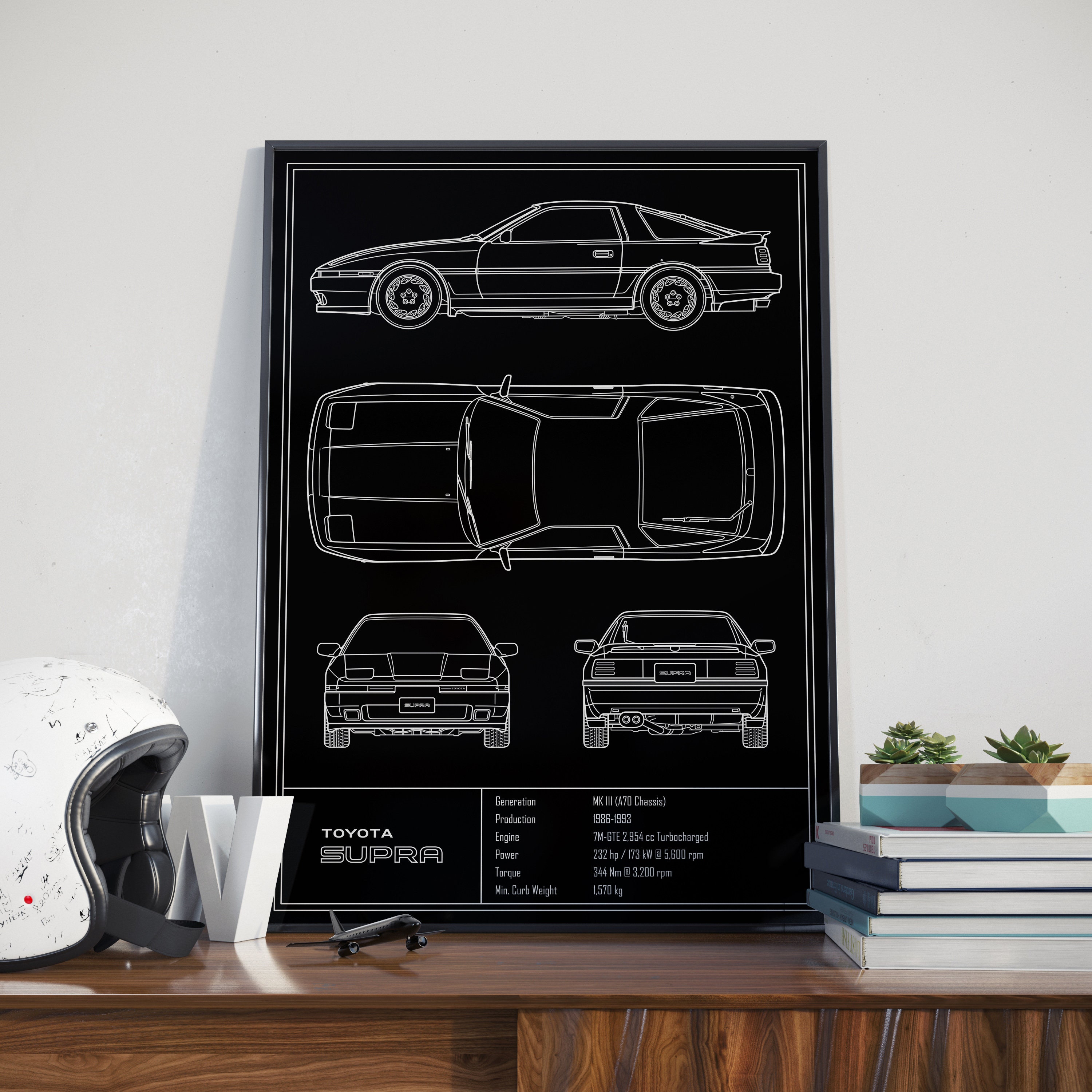 a.mk様　オーダーページ Toyota Supra MK3 Blueprint Poster - Etsy