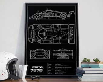 Mazda 787B Blueprint Poster - Etsy