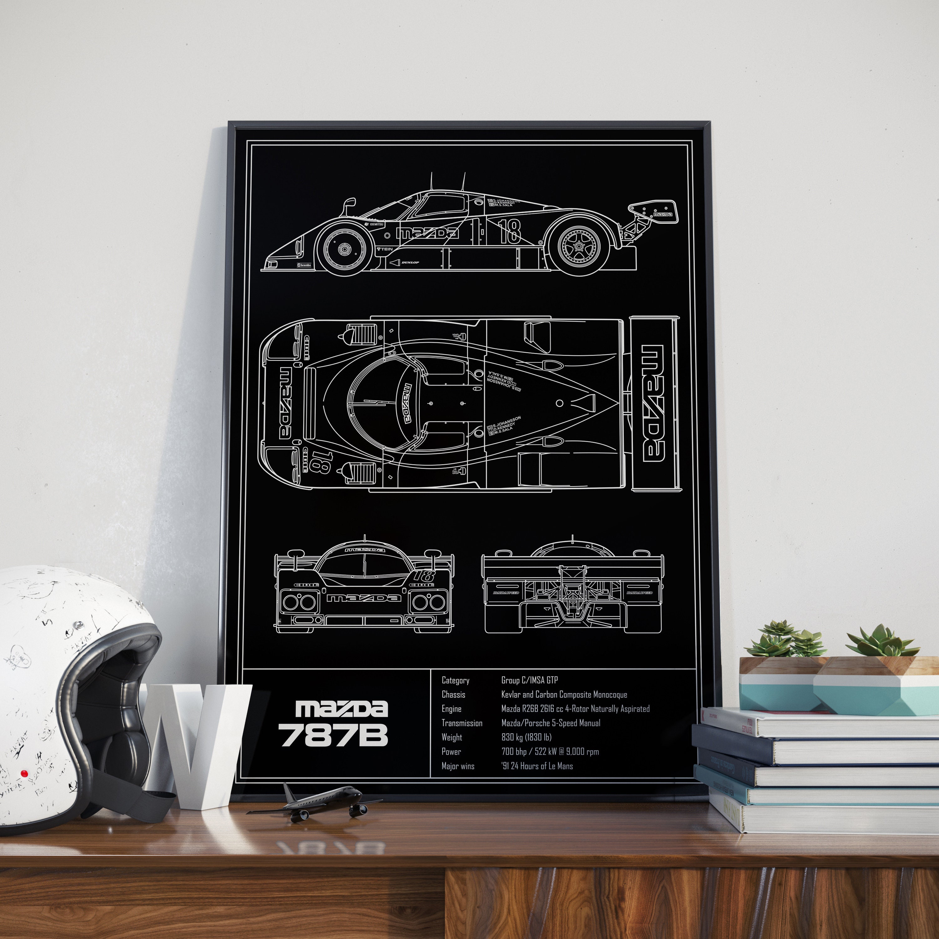 Mazda 787B Blueprint Poster - Etsy