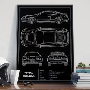 Toyota Celica ST205 GT-FOUR Blueprint Poster image 2