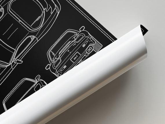 Mazda RX7 FD Blueprint Poster - Etsy Canada