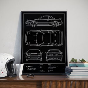 Toyota MR2 AW11 Blueprint Poster