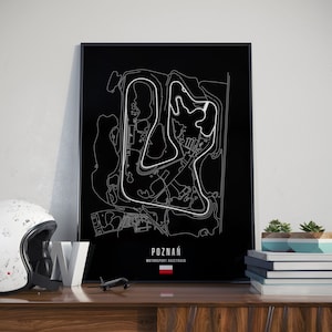 Poster kaart racecircuit van Pozna