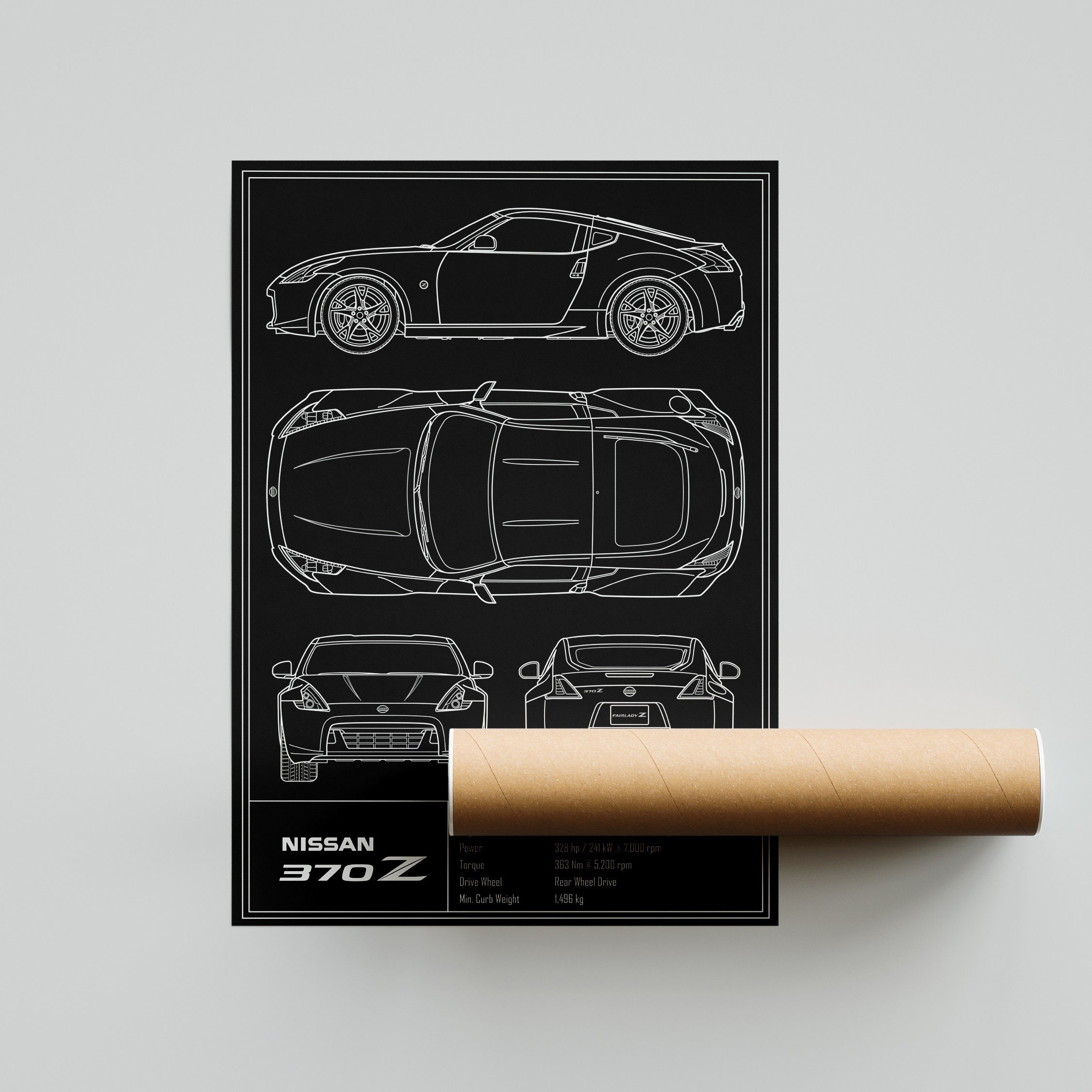 Nissan 370Z Z34 Blueprint Poster - Etsy