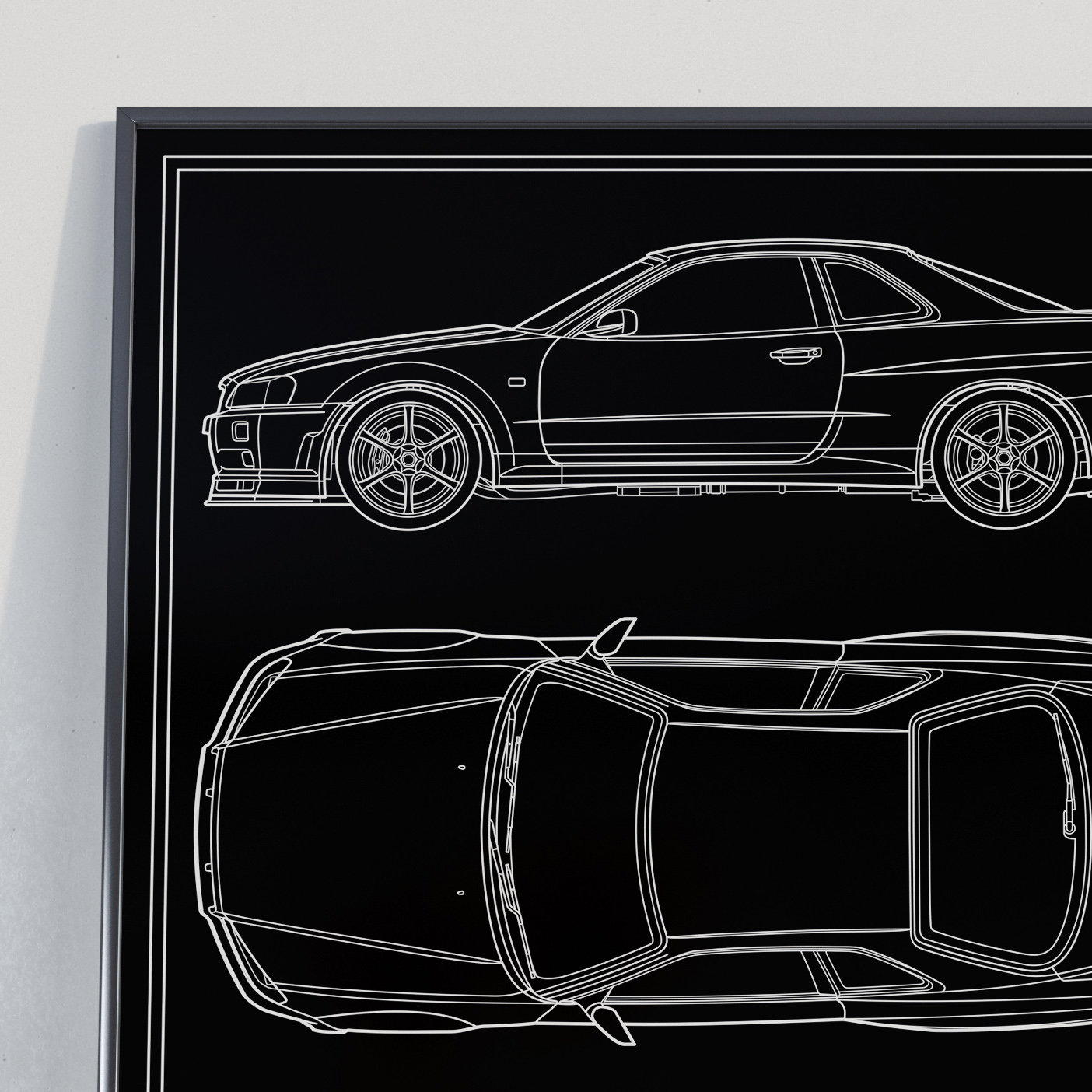 Gt R R34 Fnf Blueprint Nissan Skyline R34 GTR Blueprint Poster - Etsy Australia