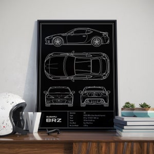 Subaru BRZ Blueprint Poster (2012-2016)