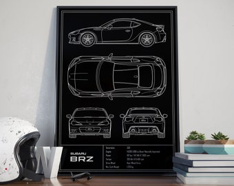 Subaru BRZ Blueprint Poster (2012-2016)