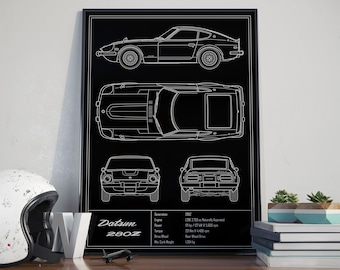 あをページ Datsun 280 ZX Construction Drawing ART Work Blueprint - Etsy