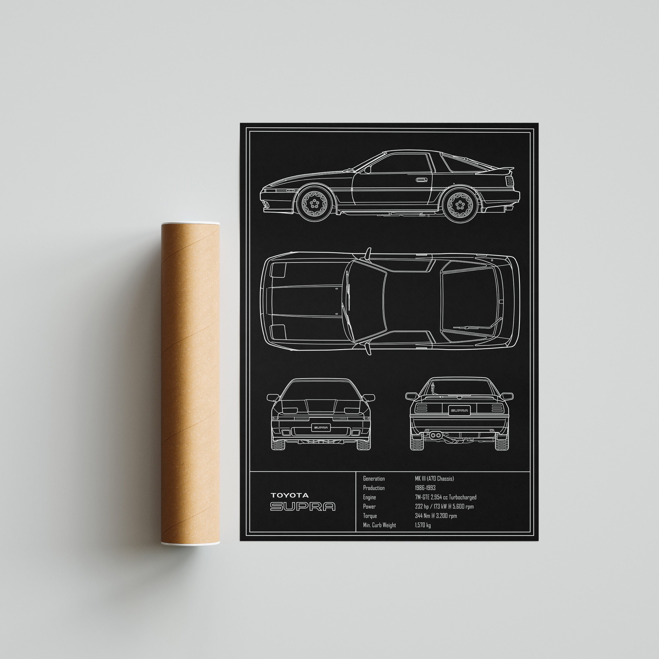 a.mk様　オーダーページ Toyota Supra MK3 Blueprint Poster - Etsy