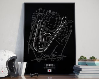 Tsukuba Circuit Map Poster - Perfect for Racing Fans