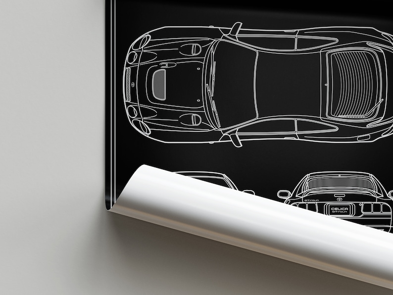 Toyota Celica ST205 GT-FOUR Blueprint Poster image 9