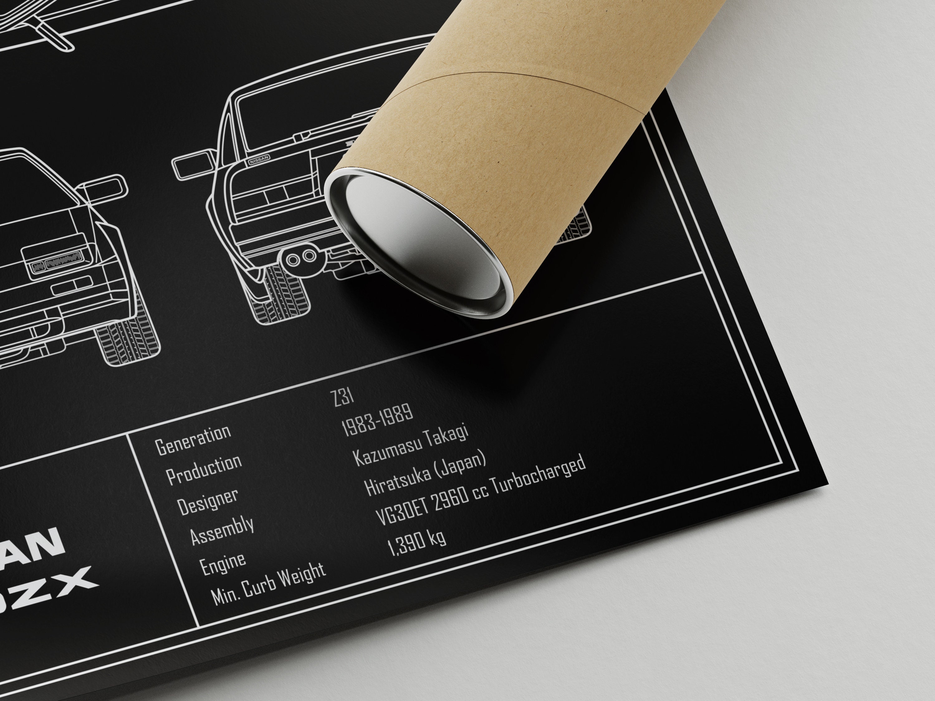 Nissan 300ZX Z31 Blueprint Poster - Etsy