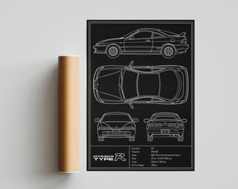 Honda Integra Type-r DC2 JDM Blueprint Poster - Etsy