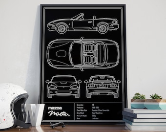 Mazda 787B Blueprint Poster - Etsy
