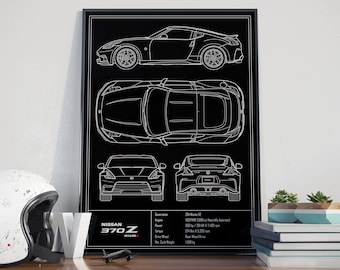 Nissan 370Z NISMO V2 Blueprint Poster