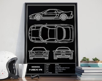 Honda NSX Blueprint Poster - Etsy