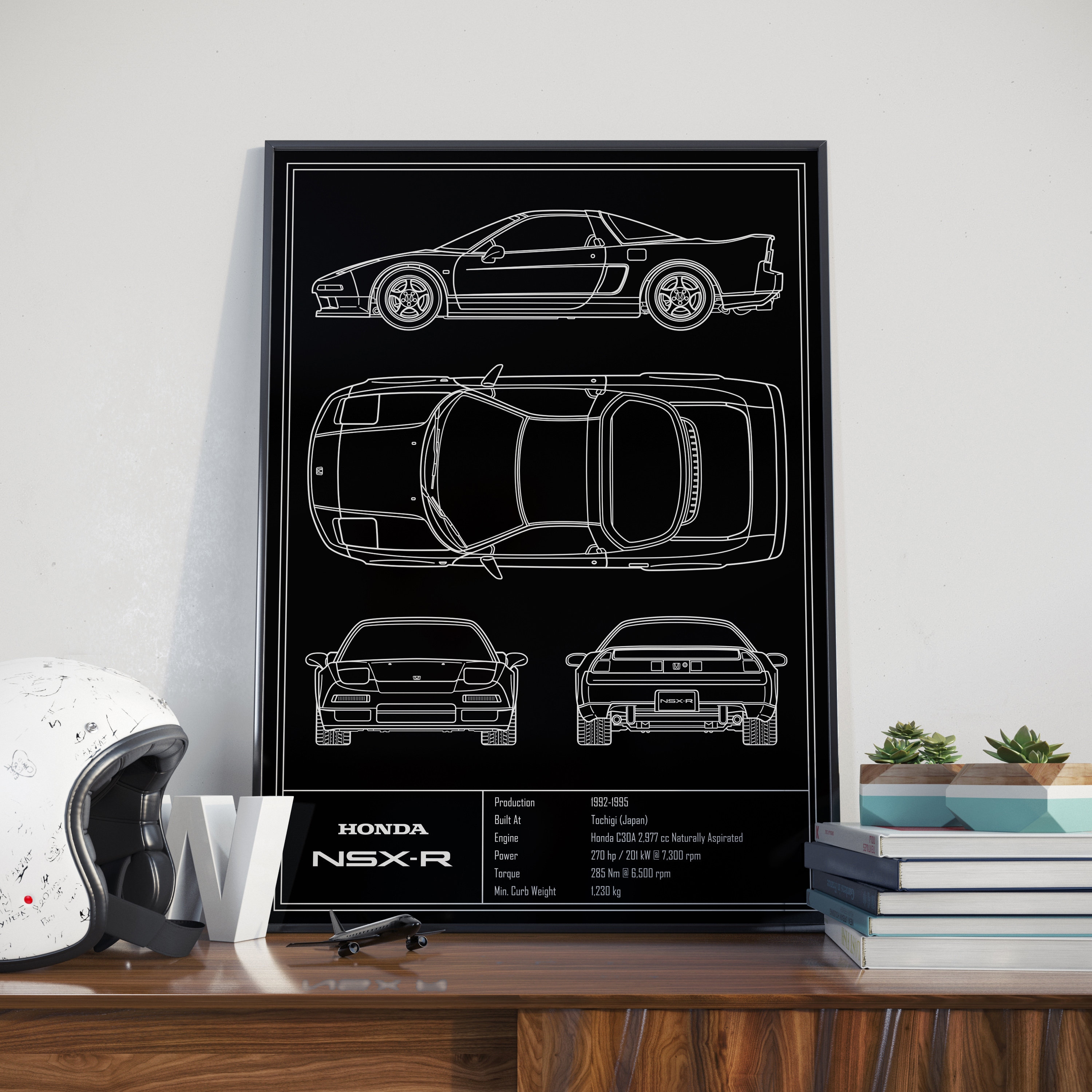 Honda NSX Blueprint Poster - Etsy