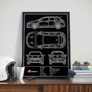 Ford Corolla GR SPORT Blueprint Poster