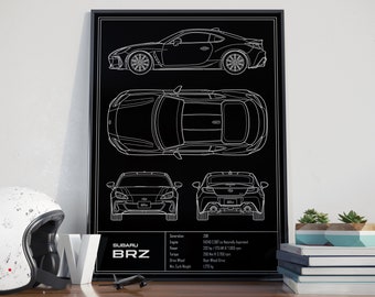 Subaru BRZ Blueprint Poster (2022)