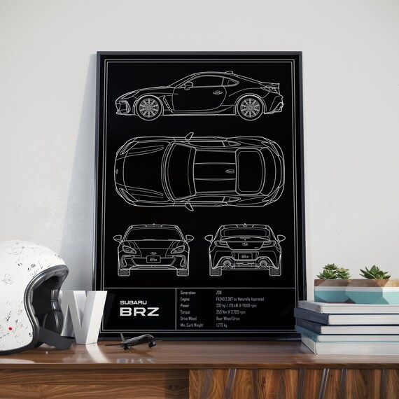 Subaru BRZ Blueprint Poster (2022)