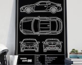 Toyota GR86 Blueprint Poster (2022)