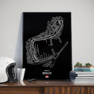 Poster Circuitkaart Monaco - muurdecoratie racen voor F1-fans