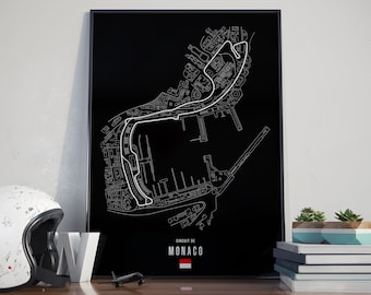 Monaco Circuit Map Poster - Racing Wall Decor for F1 Fans
