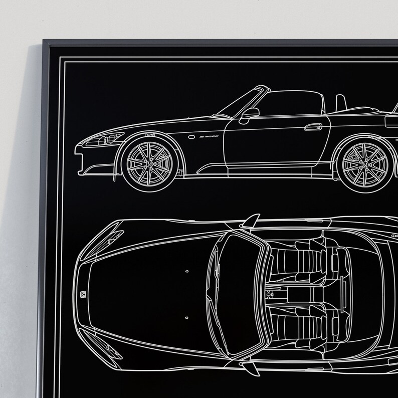 Honda S2000 AP2 Blueprint Poster image 4