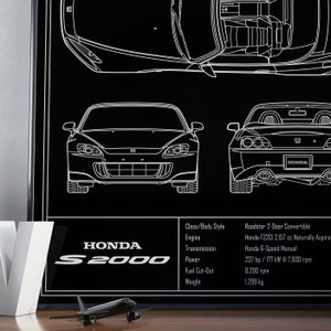 Honda S2000 AP2 Blueprint Poster image 3