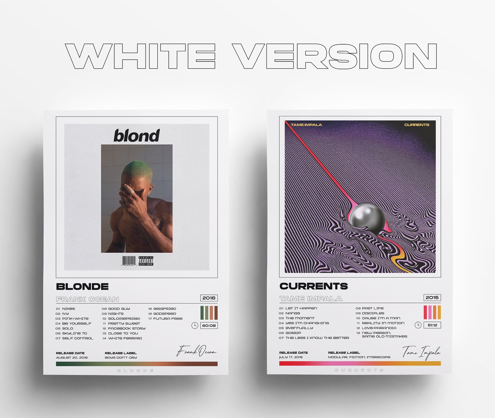 Custom Album Cover Poster Choose Your Album Minimal Music Etsy