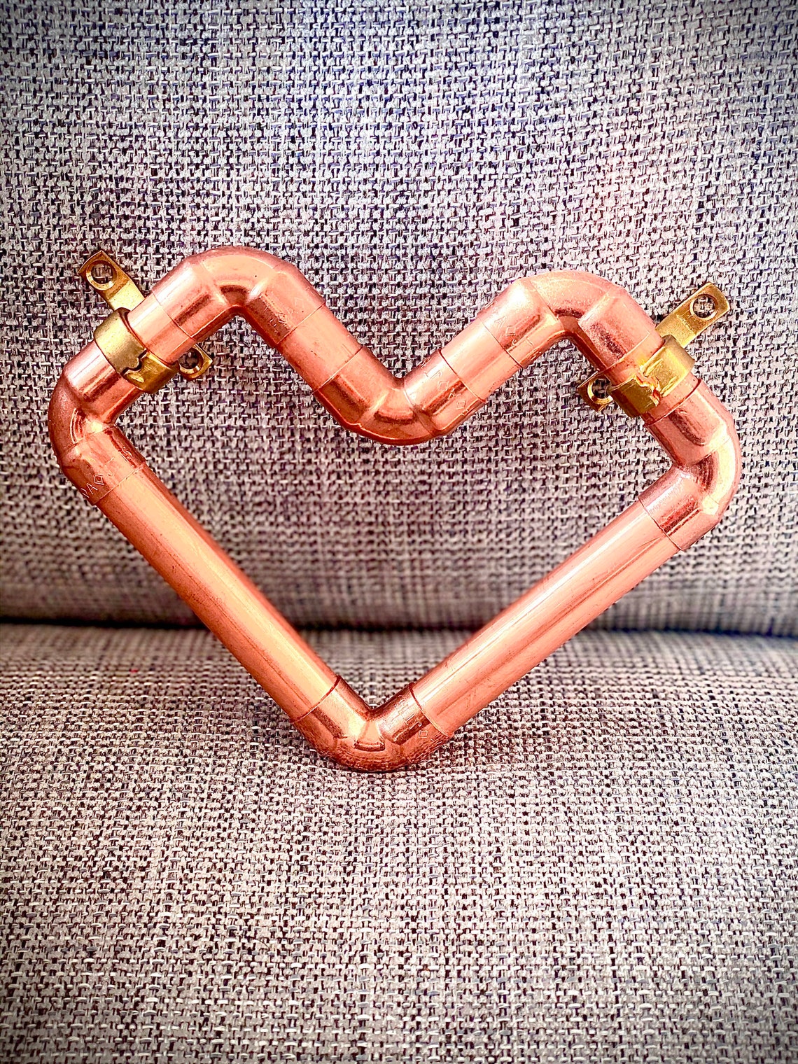 Copper Heart pipe piece Etsy