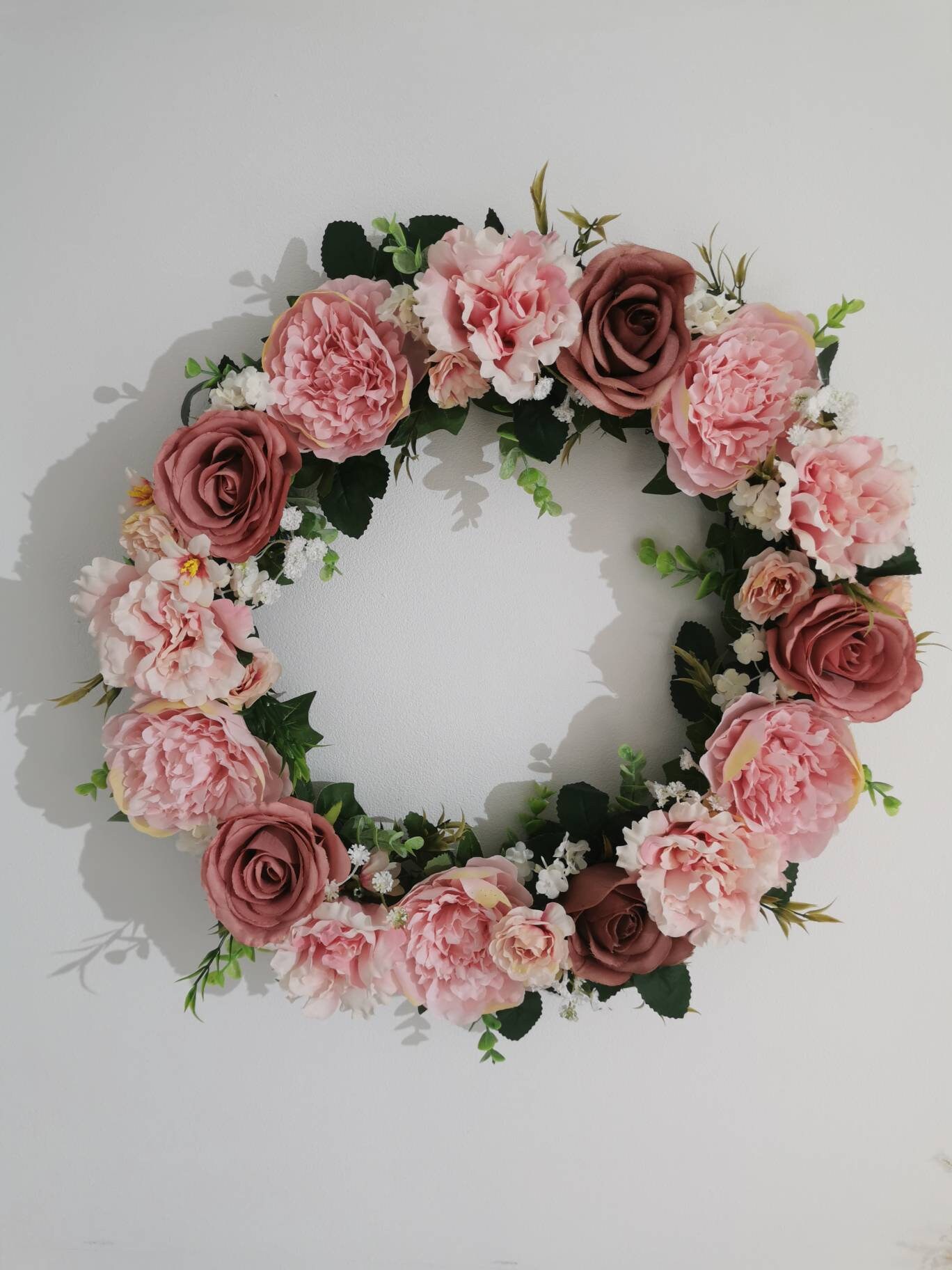 Full Bloom Floral Wreath Artificial Wreath Door Wreath Home Etsy