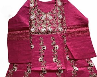 Pakistani Designer Women Wear Hot Pink Kurti With Embroidery