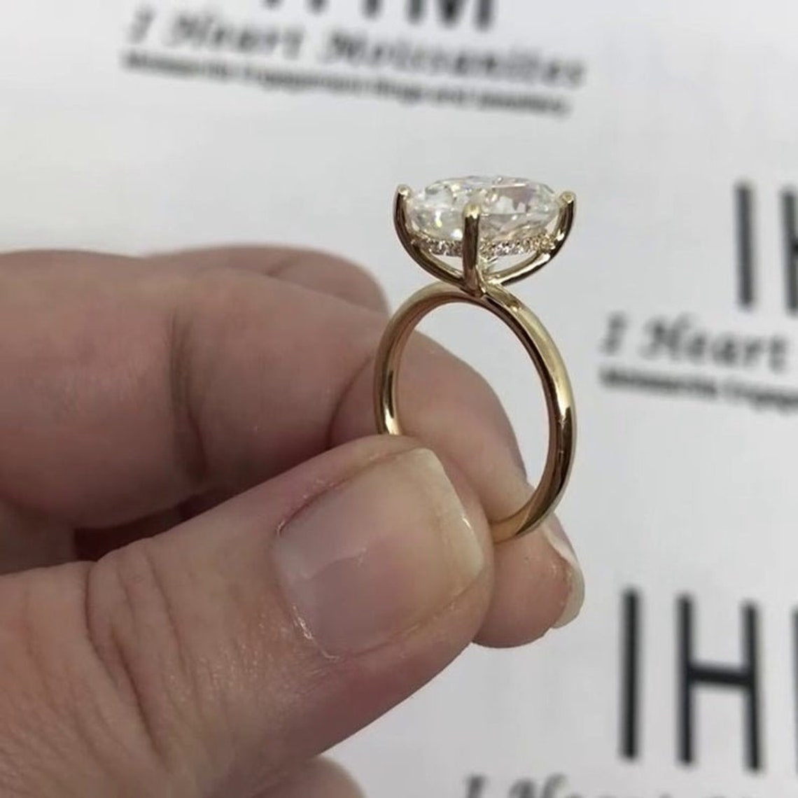 Hidden Halo Oval Cut Ring Promise Ring 4 Ctw Classic Oval Etsy