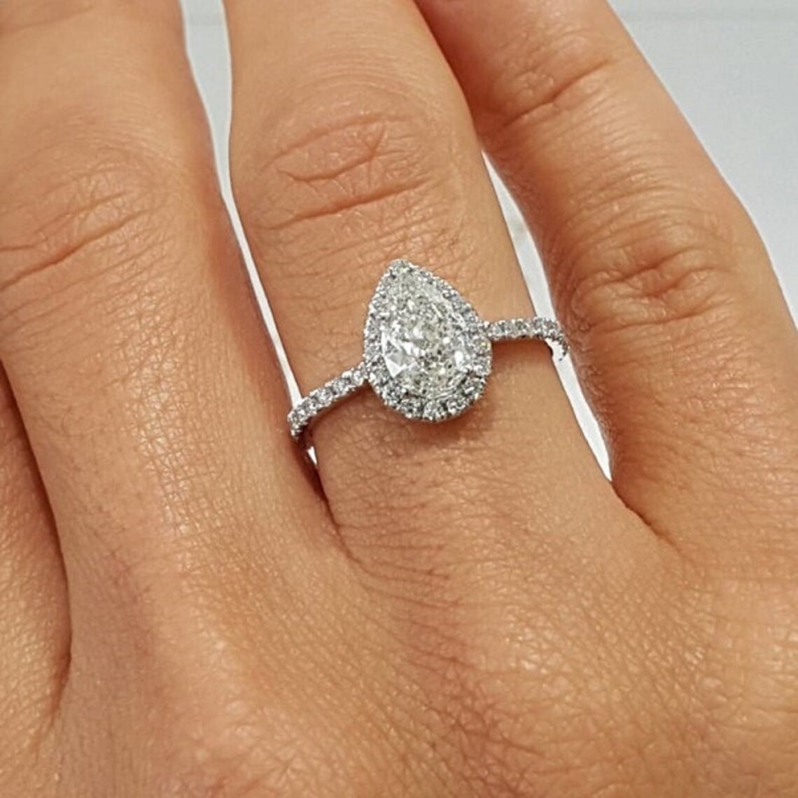 3 Ct Pear Cut Ring Pear Shaped Ring Promise Ring Wedding Etsy