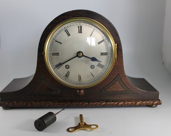 Napoleon Hat Art Deco Mantle Clock, 8 Day