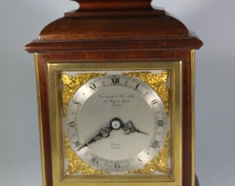 vintage elliott mantel clock, mahogany vintage clock