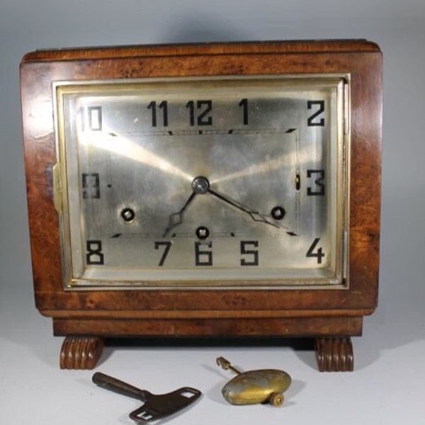 Art Deco Vintage Mantel Clock,  Westminster Chimes