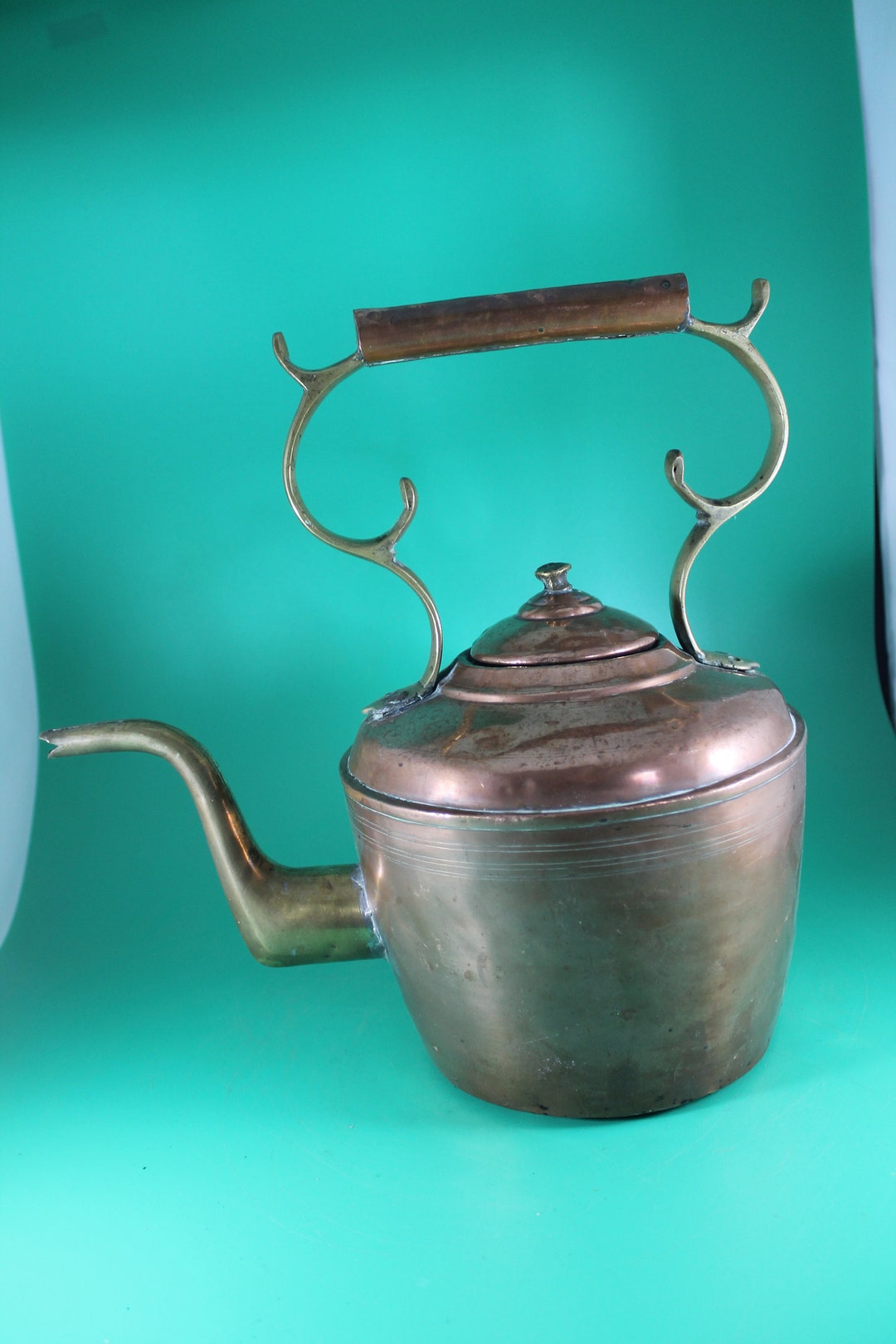 Large Victorian Copper Kettle Etsy