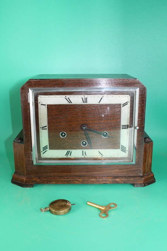 Vintage Westminster Chime Art Deco Mantle Clock Etsy