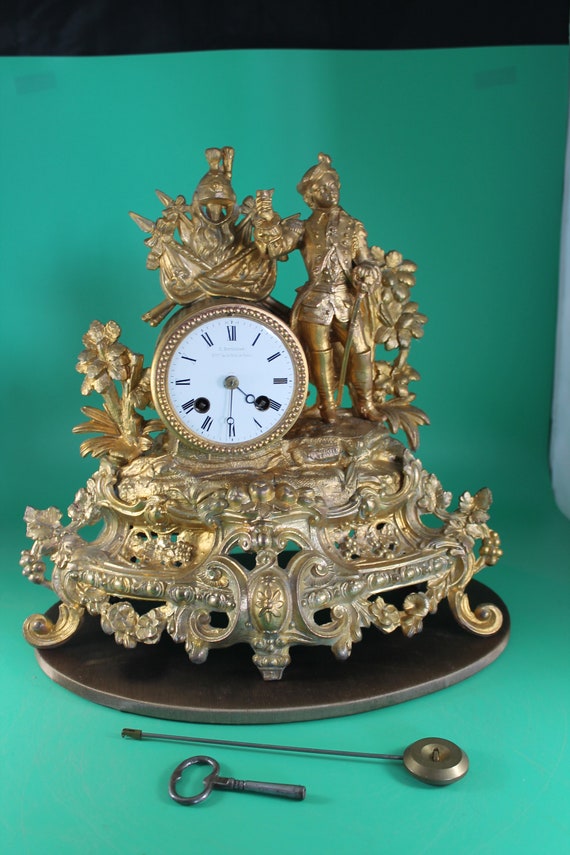 Antique French Mantle Clock Etsy