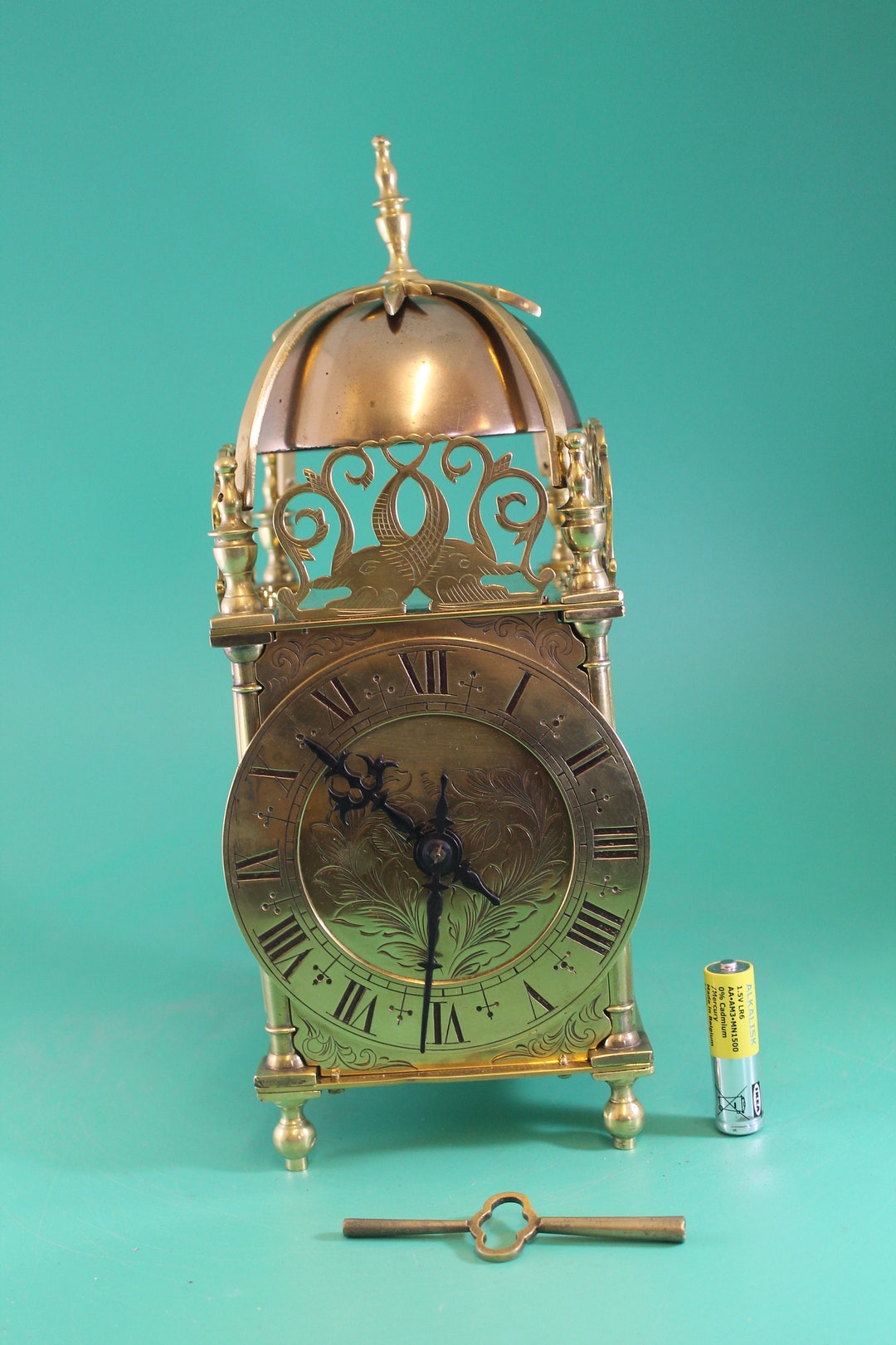 Antique French Brass Lantern Clock Etsy