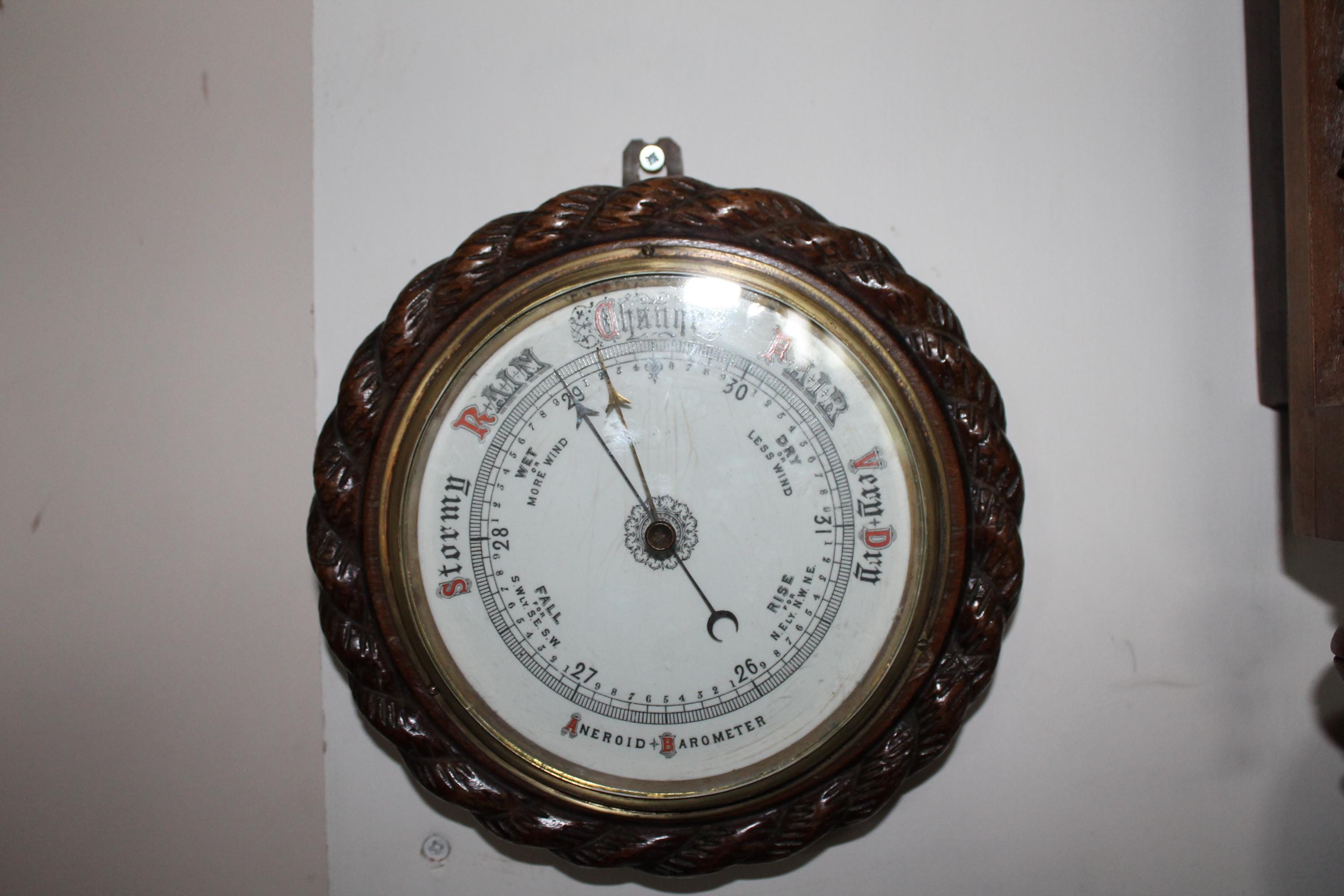 Victorian Carved Oak Antique Barometer, Weather Instrument - Etsy