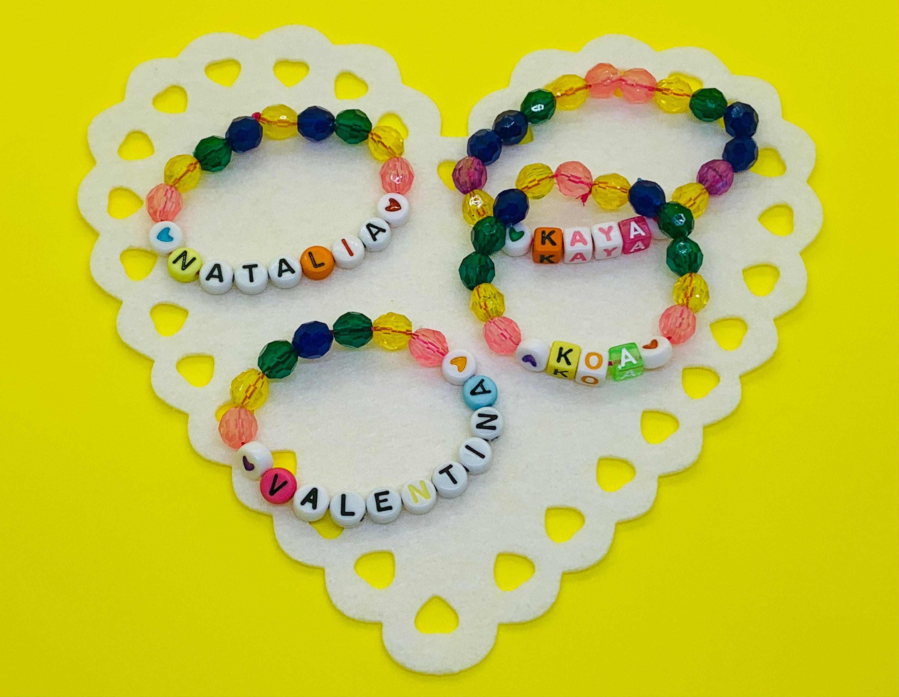 Kids Alphabet Beaded Bracelets Etsy