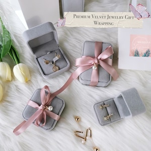 Velvet Jewelry Box Fancy Jewelry Gift Box, Jewelry Ribbon Wrapping box, Ring Pendant Bracelet Necklace Velvet Box, Special Day Gift Boxes